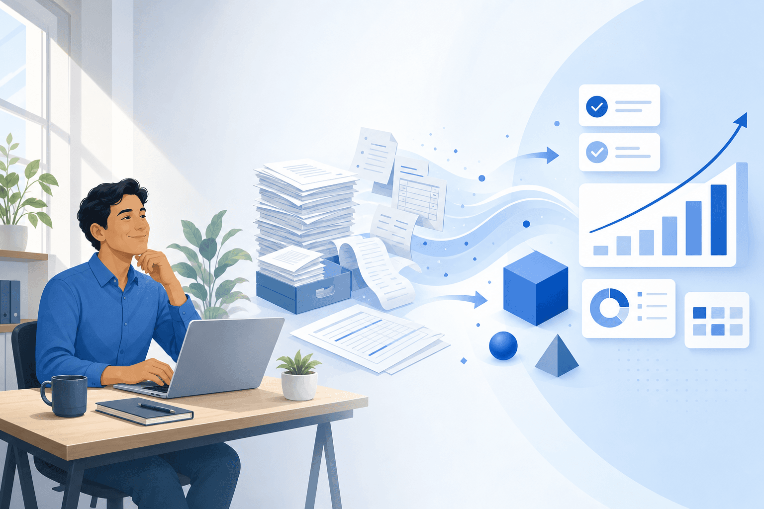Illustration: tedious accounting tasks handled so you can focus on meaningful work